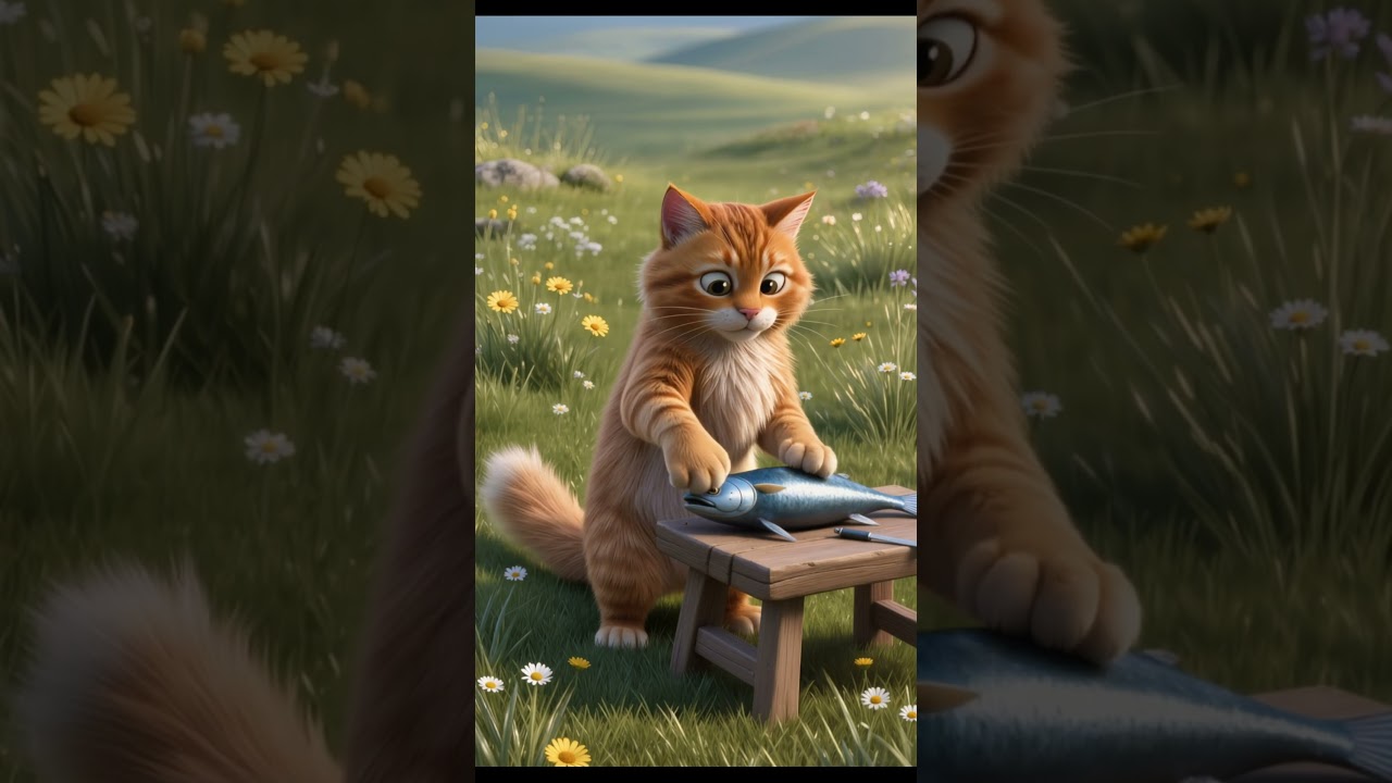 Cozy Fishing Adventure with a Cute Ginger Cat!