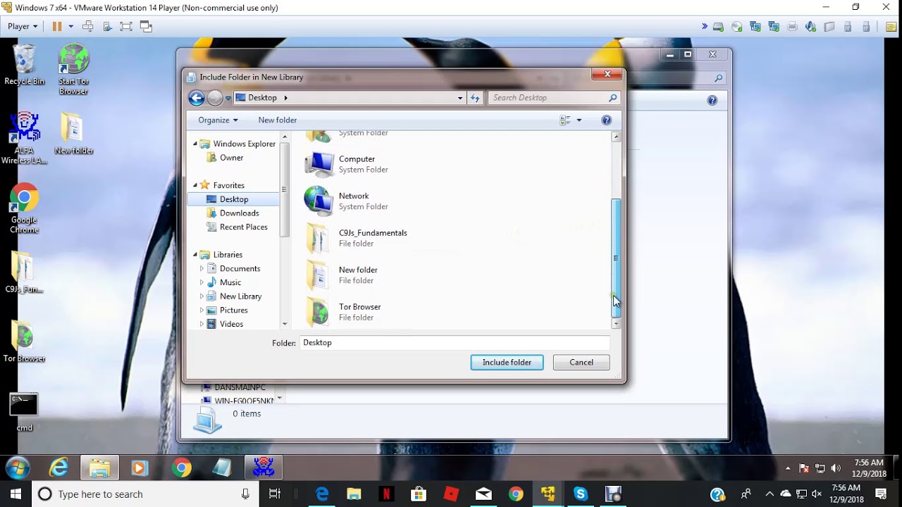 moving a folder to a library in windows 7
