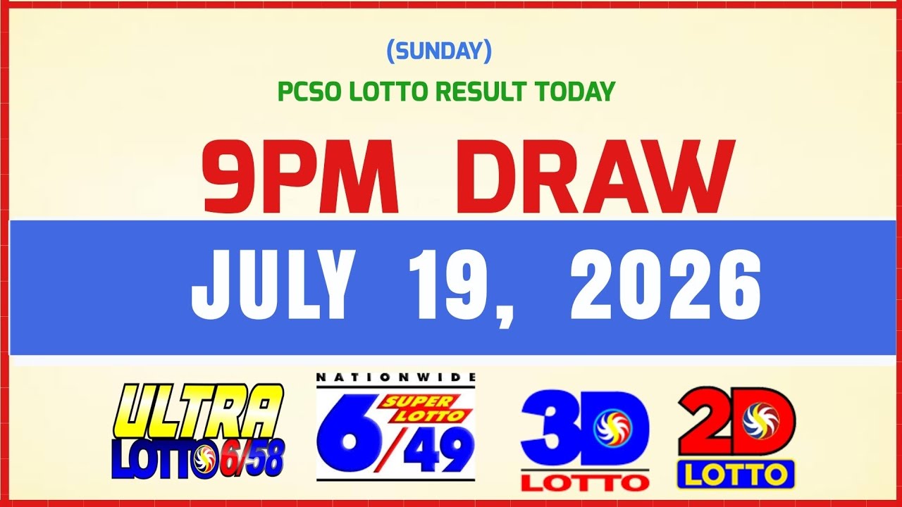 Lotto Results Today 9pm Draw July 19, 2026 PCSO