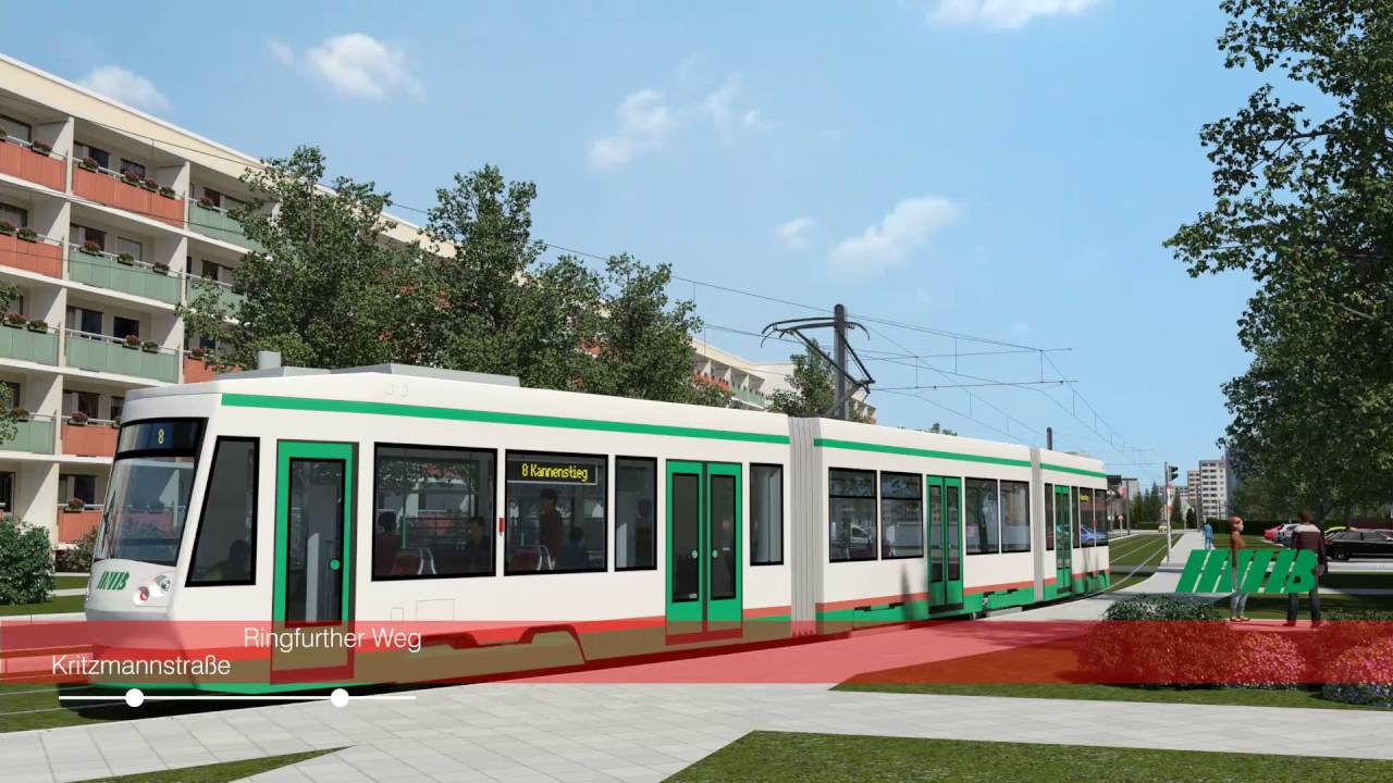 Visualisierung der Straßenbahnneubaustrecke Ebendorfer Chaussee bis zum Kannenstieg
