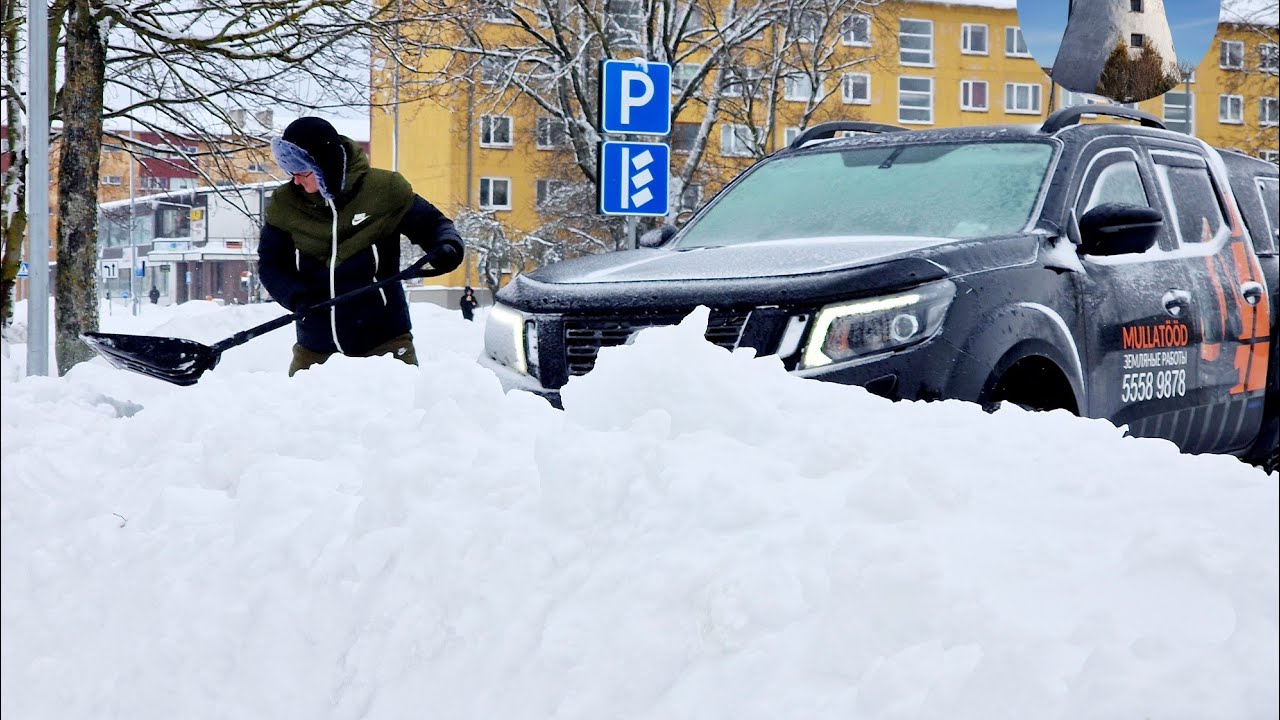В маленькой Эстонии большой снежный коллапс. Скупили все лопаты.