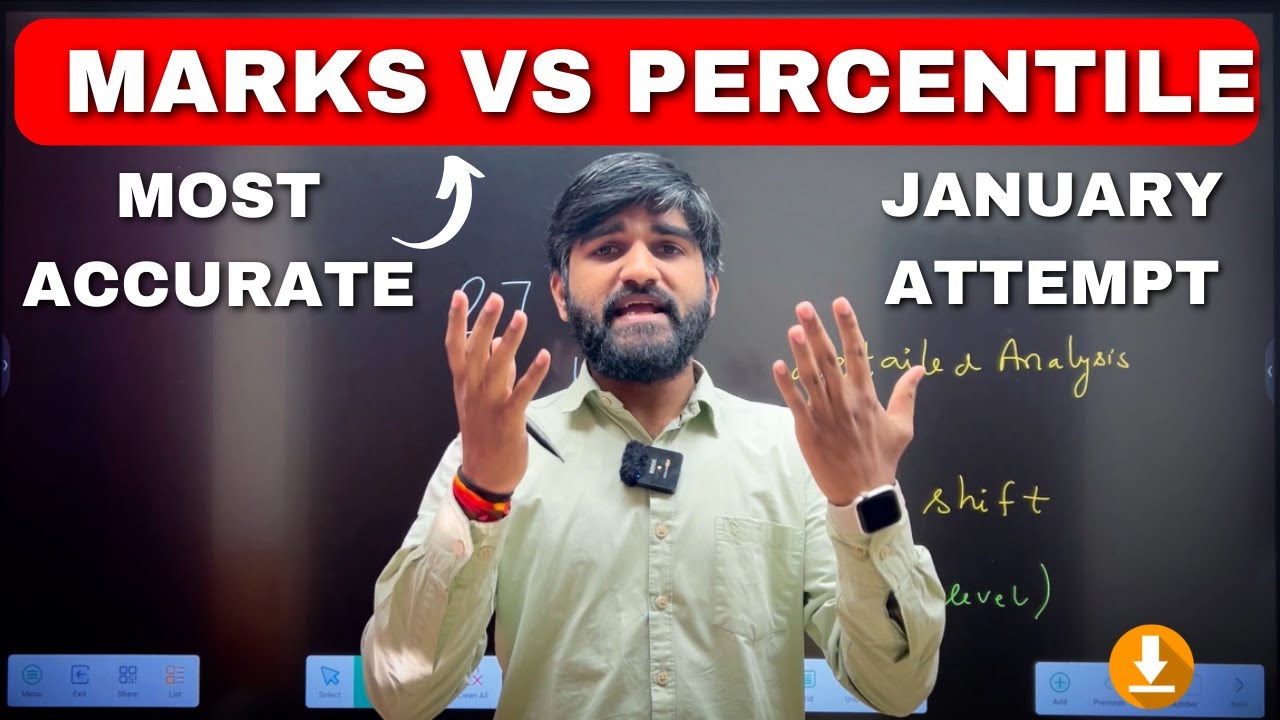 Most Accurate🔥 MARKS VS PERCENTILE | JEE Main 2024 | January Attempt