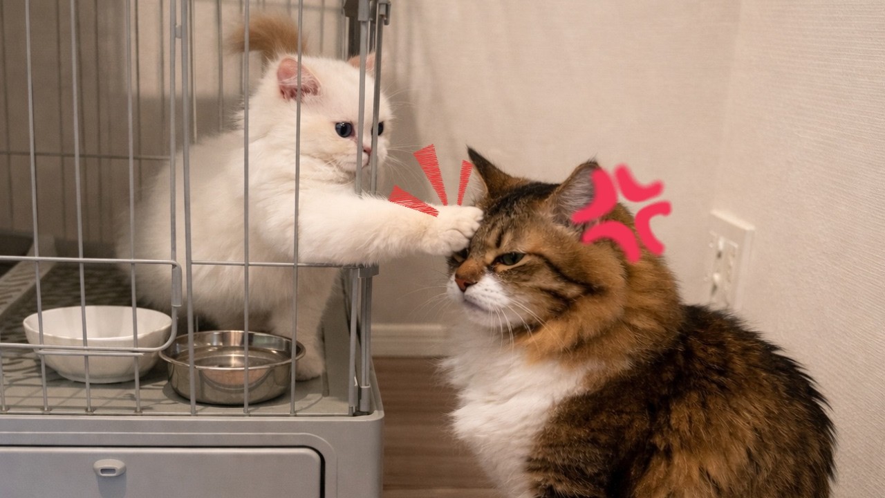 【お迎え初日】サイベリアンの子猫が来て初日からバトル！？