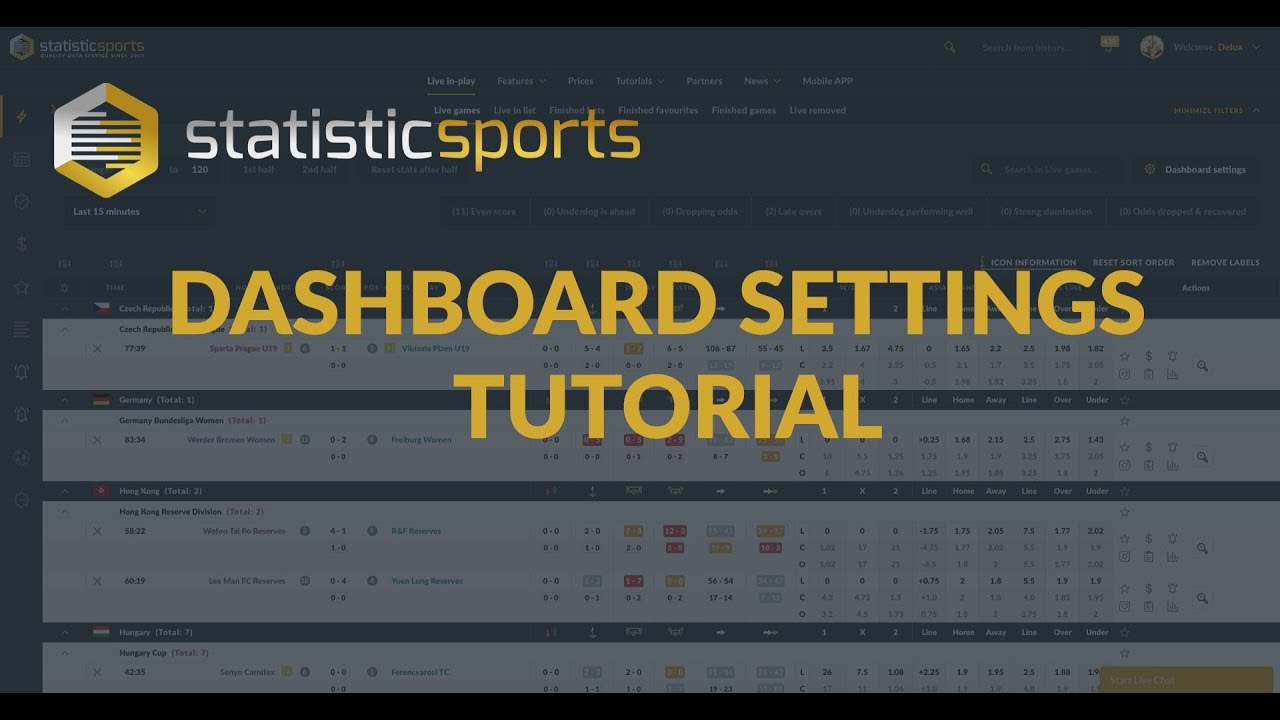 Football statistics Tool - Dashboard Settings Tutorial