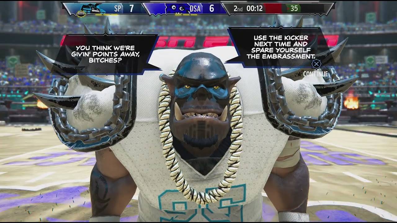 Mutant Football League 2 Game 042 Scarolina Panzer vs Outer Space All Pros