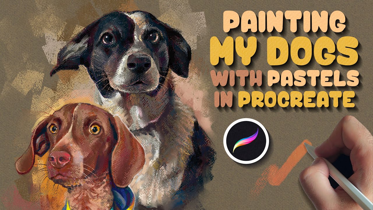 Как я рисовал своих собак пастелью в Procreate