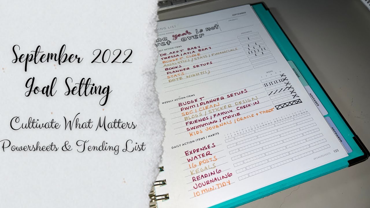 September 2022 Goal Planning || Cultivate What Matters Powersheets