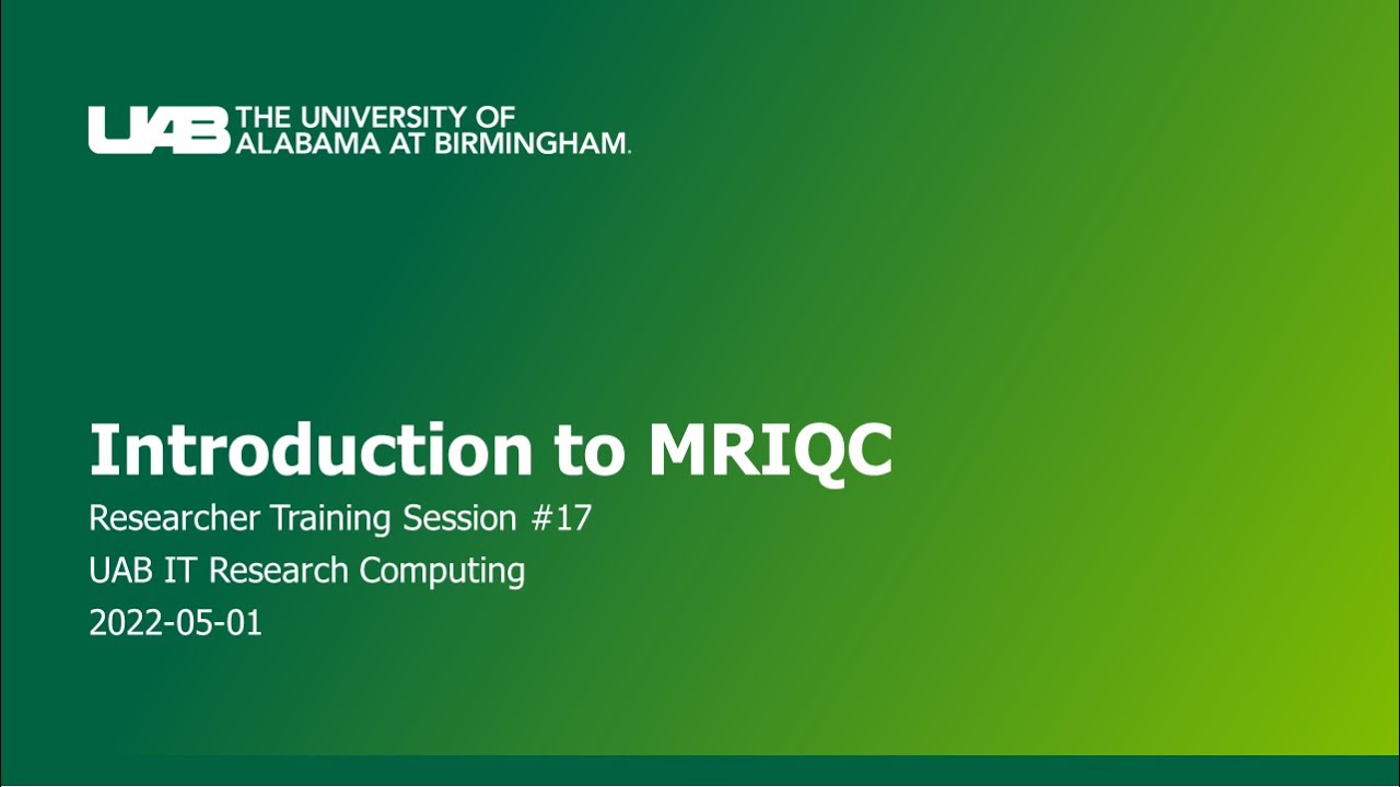 Introduction to MRIQC [TRAIN-05-2022]