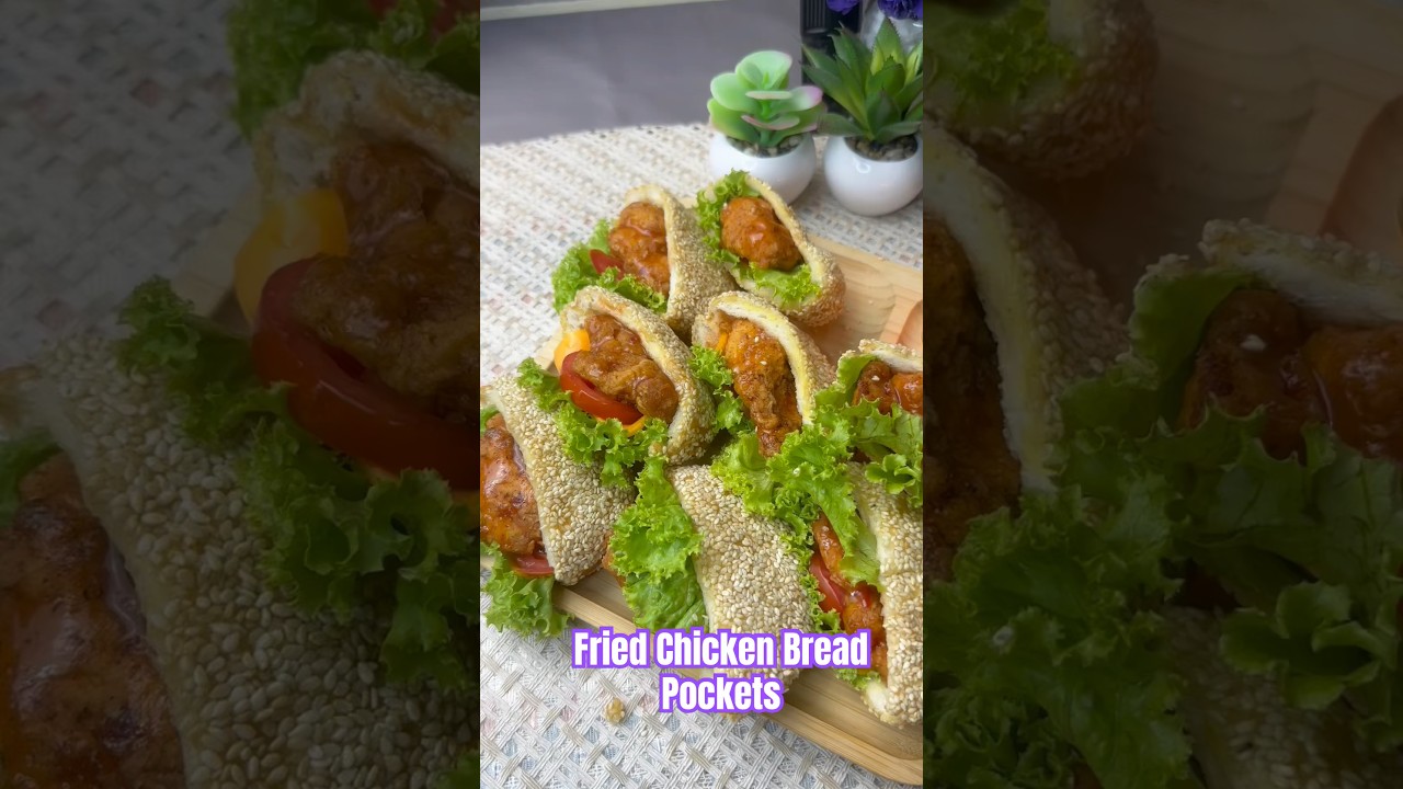 Fried Chicken Bread Pockets #breadrecipes #breadpockets #friedchicken