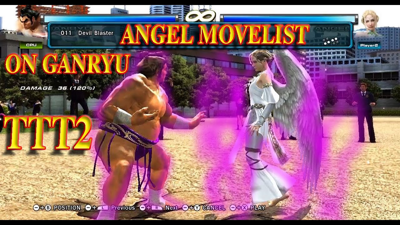 Tekken Tag Tournament 2 - Angel Movelist With Ganryu (Requested)