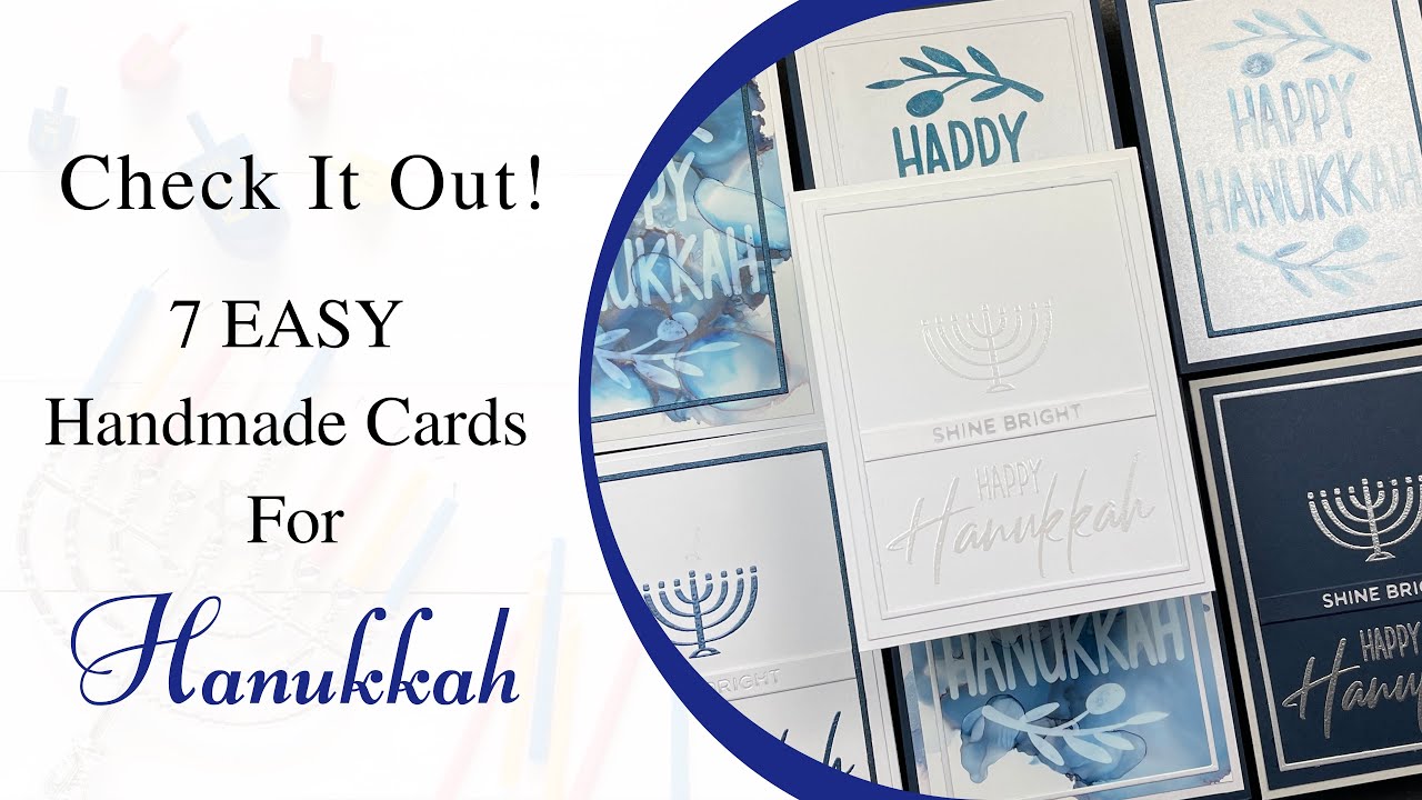 Hanukkah Cards To Make | 7 Happy Hanukkah Cards | Alcohol Ink Hanukkah Cards