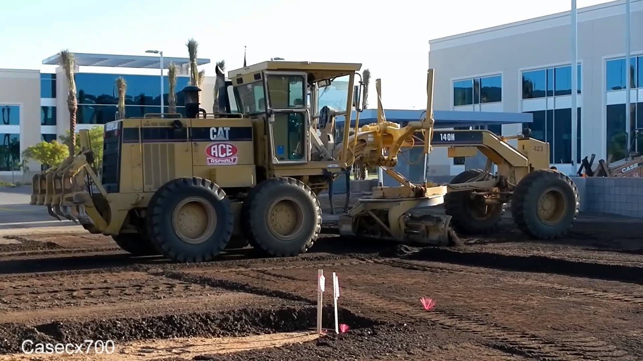 CAT 140H Grader Preparing for Pavement
