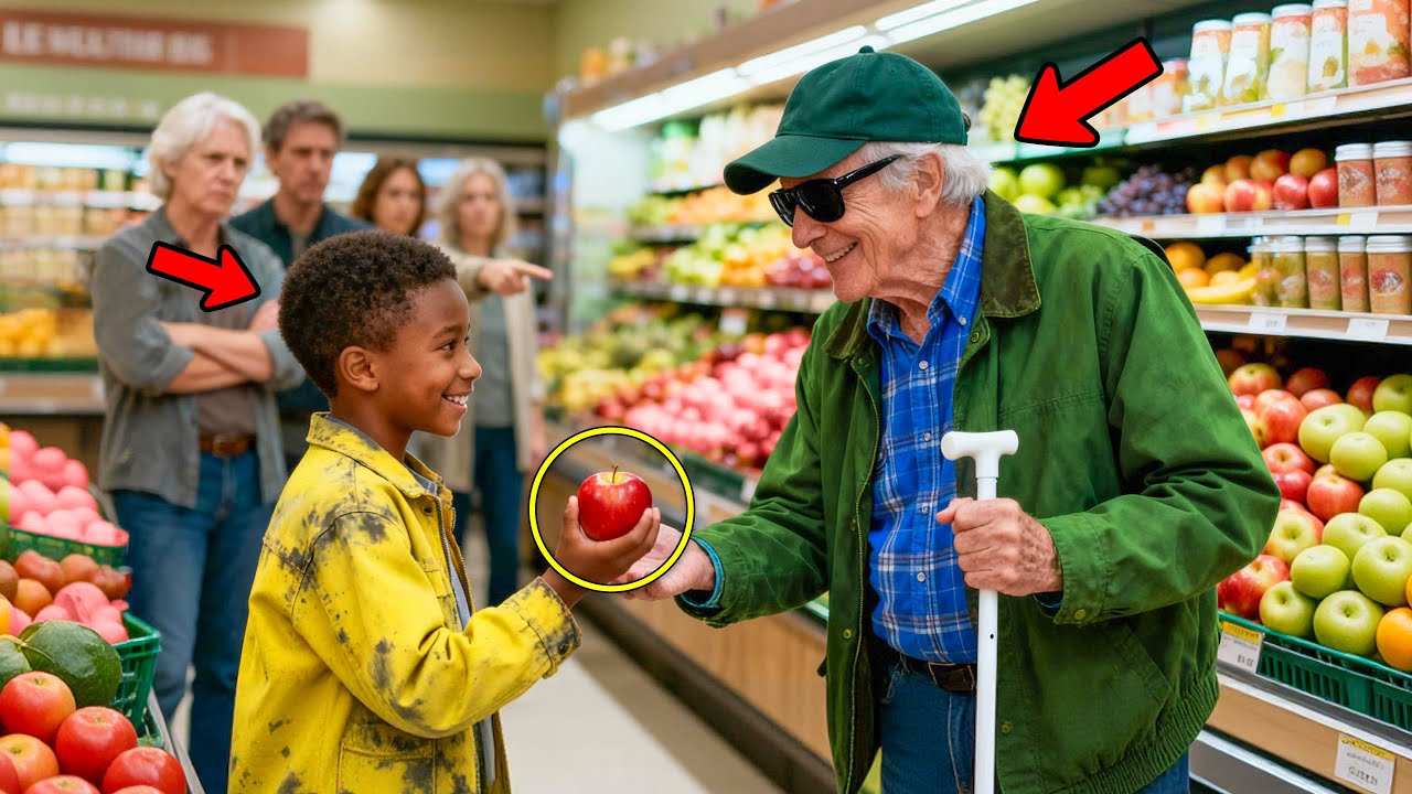 Poor Boy Helps Blind Old Man Buy Apples, Unaware He’s a Billionaire Who Will Change His Life