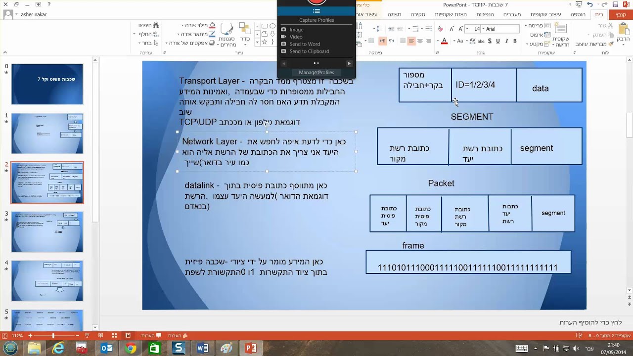 מודל 7 שכבות OSI