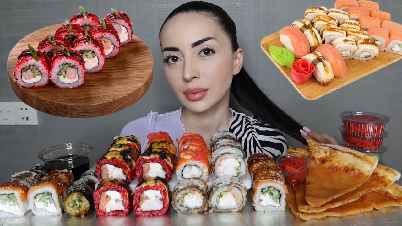 МЫ ВСЕЙ СЕМЬЕЙ ЖАЛЕЕМ ОБ ЭТОМ ☹️ Mukbang суши 🍣 Ayka Emilly 