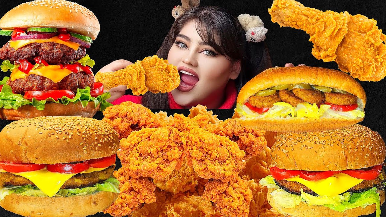 ASMR Crispy Fried Chicken, Burger & Nugget Sandwich | Crunchy Eating Sounds Mukbang