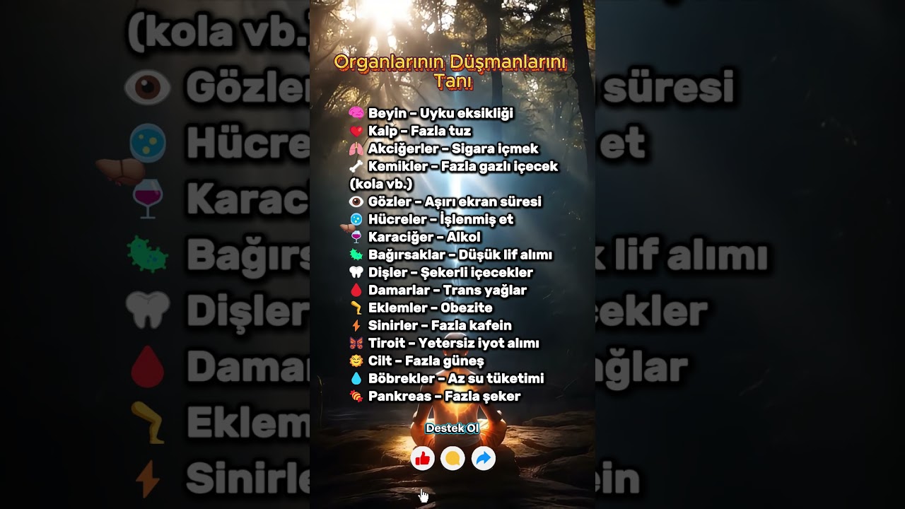 Organlarının d&uuml;şmanlarını tanı! #sağlık #beslenme #vitamin