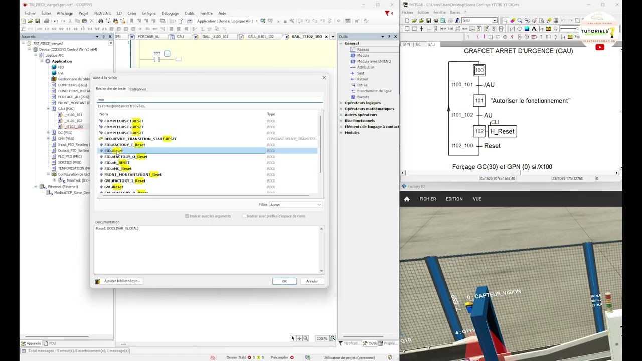 008 Gestion de l’arrêt d’urgence (Tutoriel : grafcet sur Codesys)