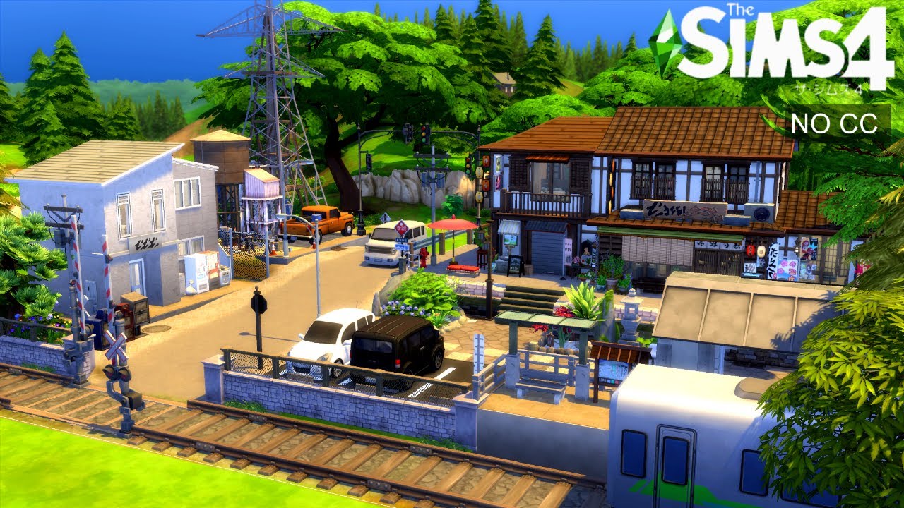 Japanese Cityscape | NO CC | Sims 4 stop motion build【シムズ４建築】日本の街並み