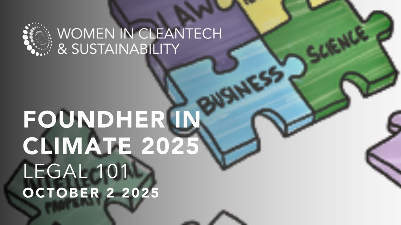 Women in Cleantech: FoundHER in Climate 2025. Workshop Legal 101. Oct 2, 2025
