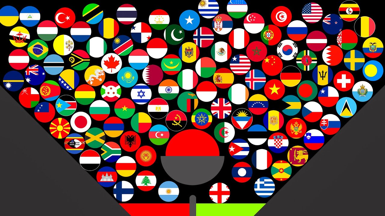 120 Countries Marble Race in Algodoo - Who will win?