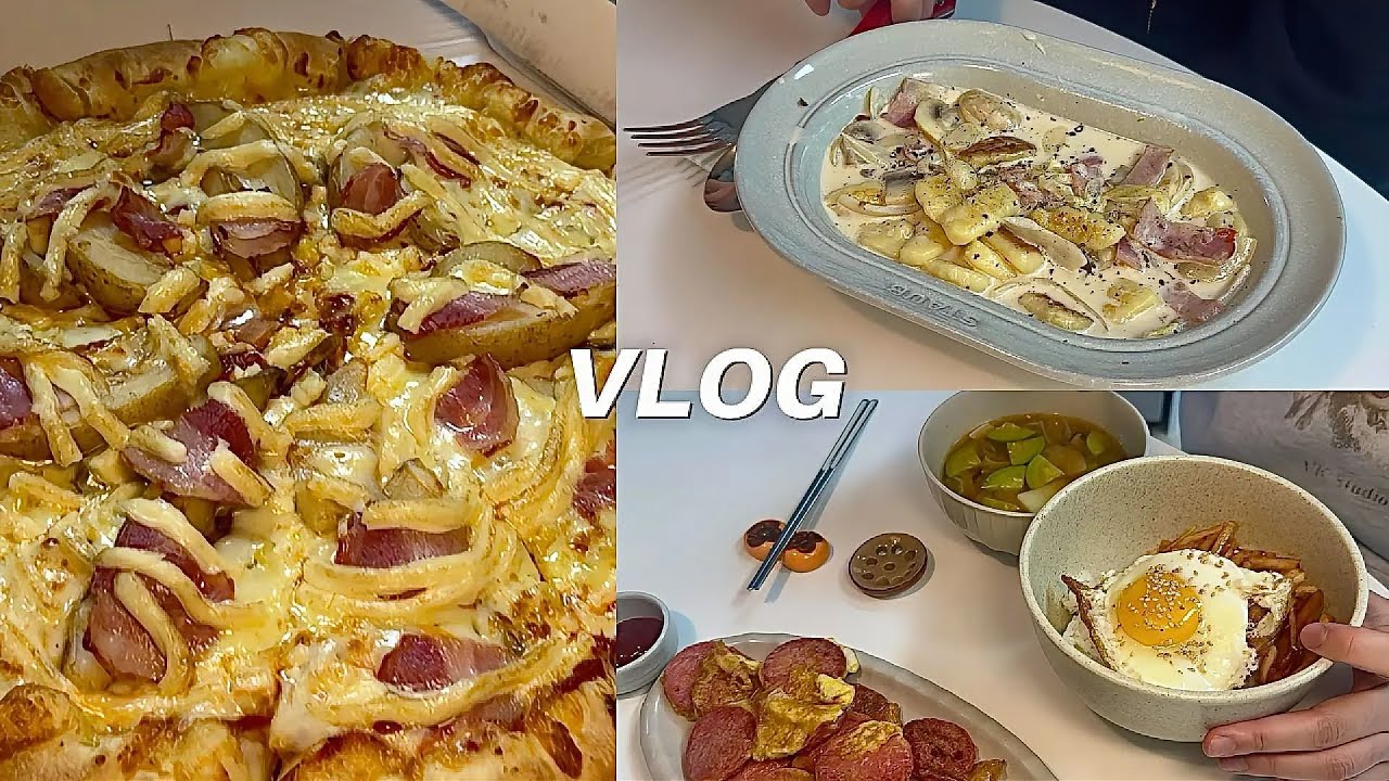 만드는건1시간 먹는데 5분컷🐷집밥브이로그🍚 |김치크림볶음밥,뇨끼파스타,어남선생무생채비빔밥,도미노포테이토마요피자