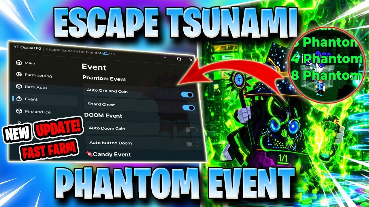 ESCAPE TSUNAMI FOR BRAINROTS SCRIPT! *NO KEY* COLLECT PHANTOM EVENT, AUTO FARM, GOD MODE & MORE ✅ 🌊