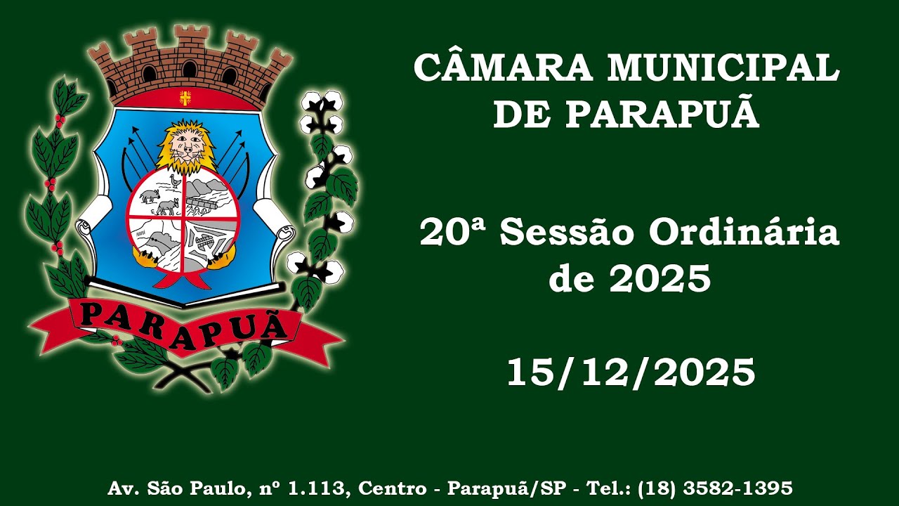 20ª Sessão Ordinária de 15/12/2025