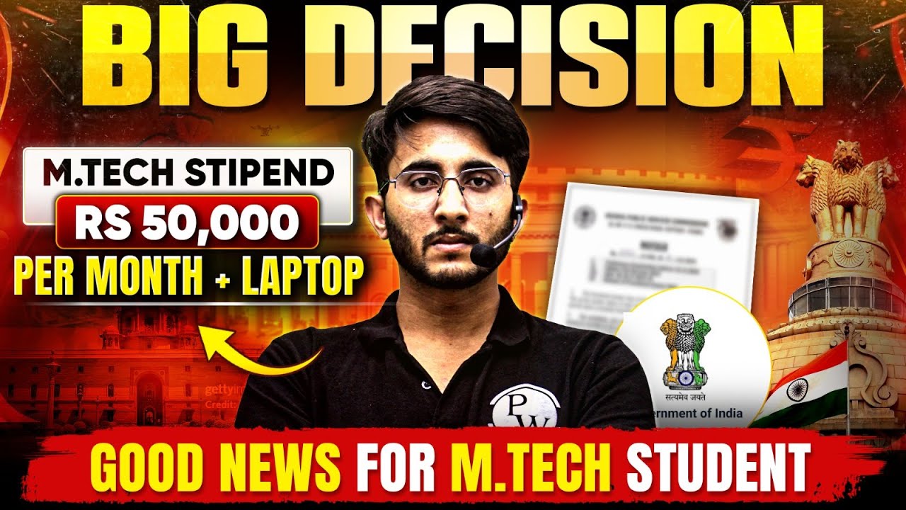 Mtech Stipend Hike By State Government | 50000 Stipend + Laptop | Good News For All Mtech Aspirants