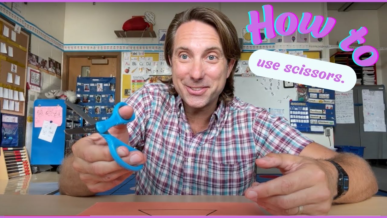 How to use scissors with kindergarten teacher Mr Blecha | Learning Videos for Kids