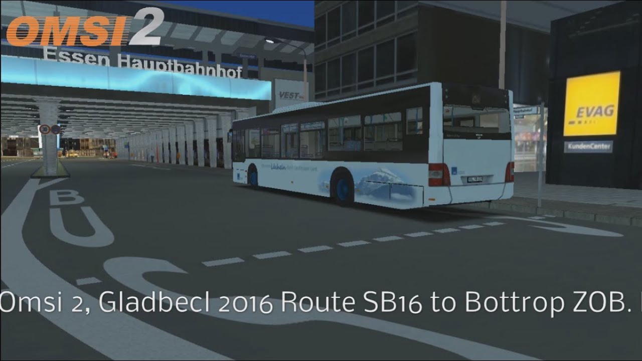Omsi 2, Gladbeck 2016 Route SB16 to Bottrop ZOB. Man Lion City