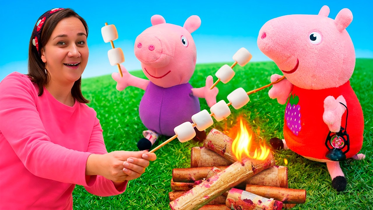La famiglia dei giocattoli fa un picnic e trascorre il tempo nel bosco!