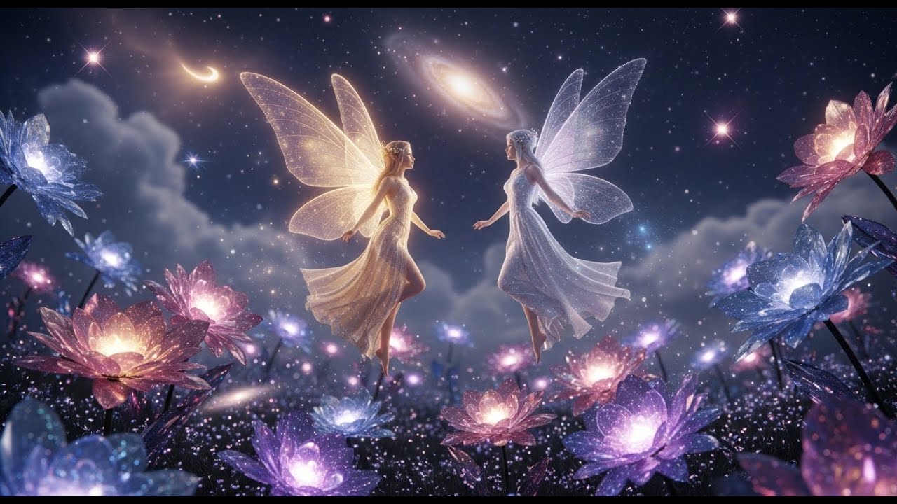 Elowyn and Aurelia galactic flower garden fairy sleep music