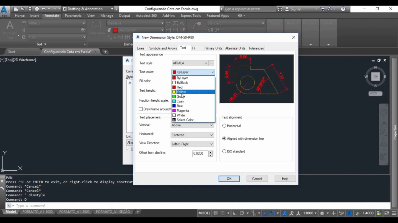 COTA DIMENSION STYLE, CONFIGURAÇÃO DAS COTAS | CANAL: AutoCAD & CIVIL 3D