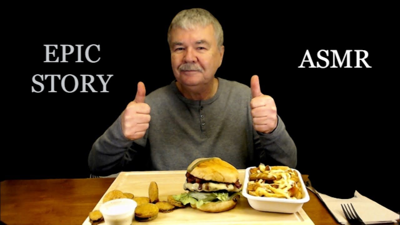 PART 3 ASMR WHITE SPOT TRIPLE O BURGER:  MUKBANG AND AN EPIC STORY PART THREE