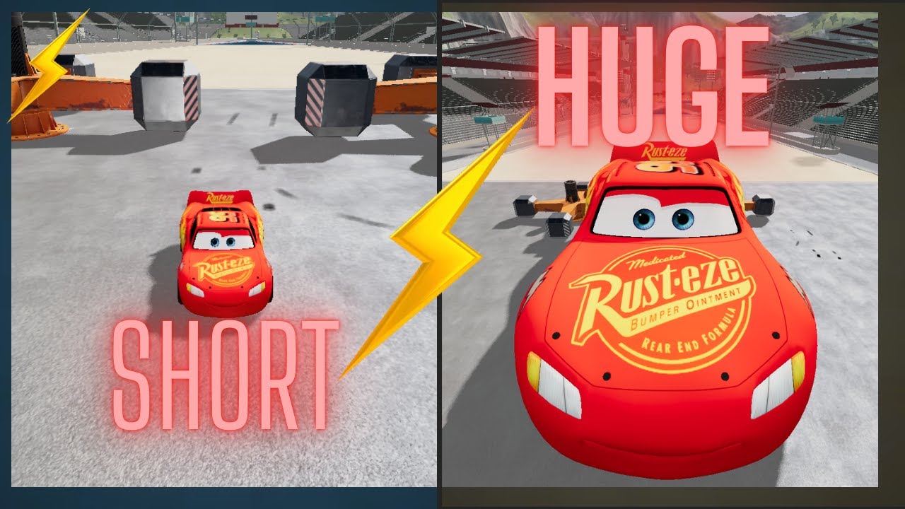 ⚔️ McQueen Brake Test Challenge | Small vs Huge Lightning McQueen 🚗💥#beamngdrive