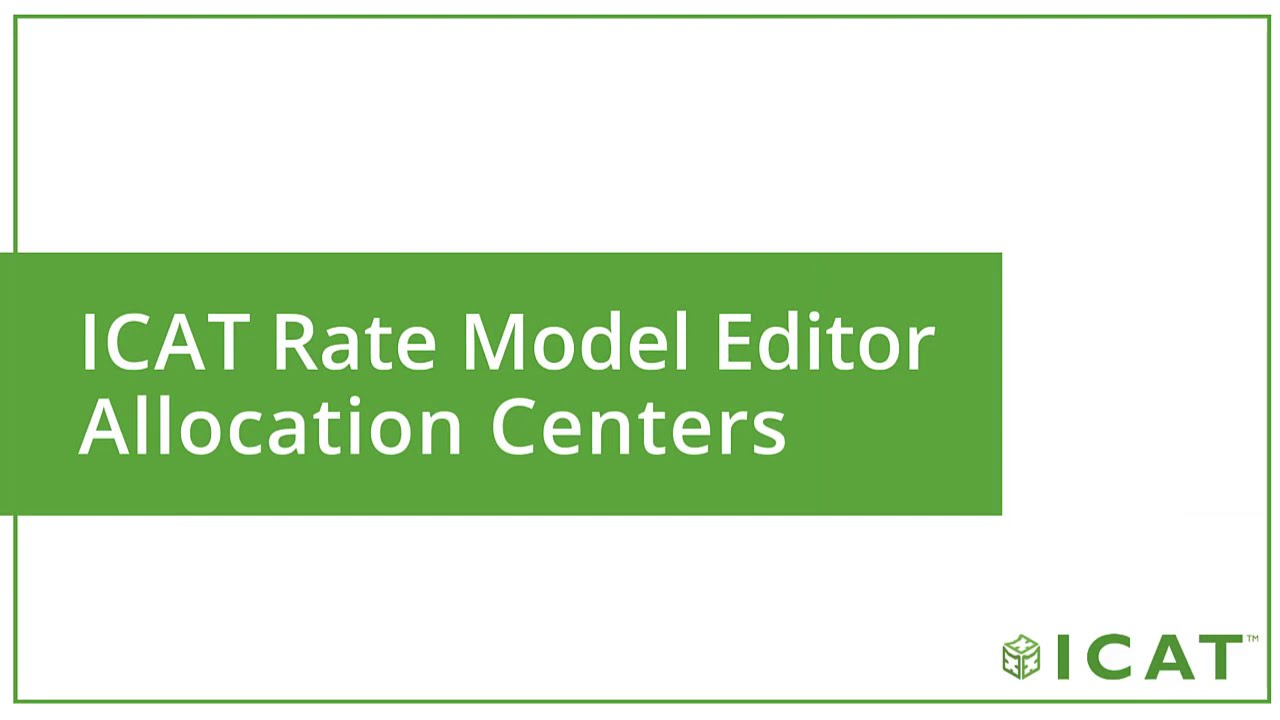 How to Use Allocation Centers in ICAT for Intermediate Cost Pools