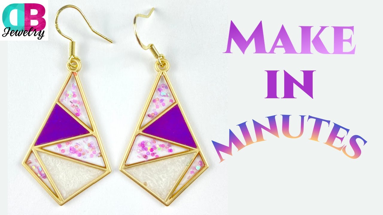 How I made these Gorgeous Earrings in Minutes - DIY UV Resin Dangle Earrings