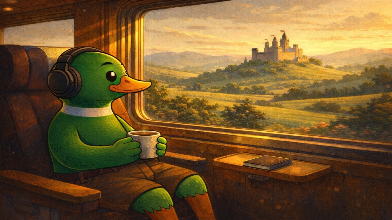 1 Hour Peaceful Train Ride 🚆 Countryside Views & Relaxing Travel Music