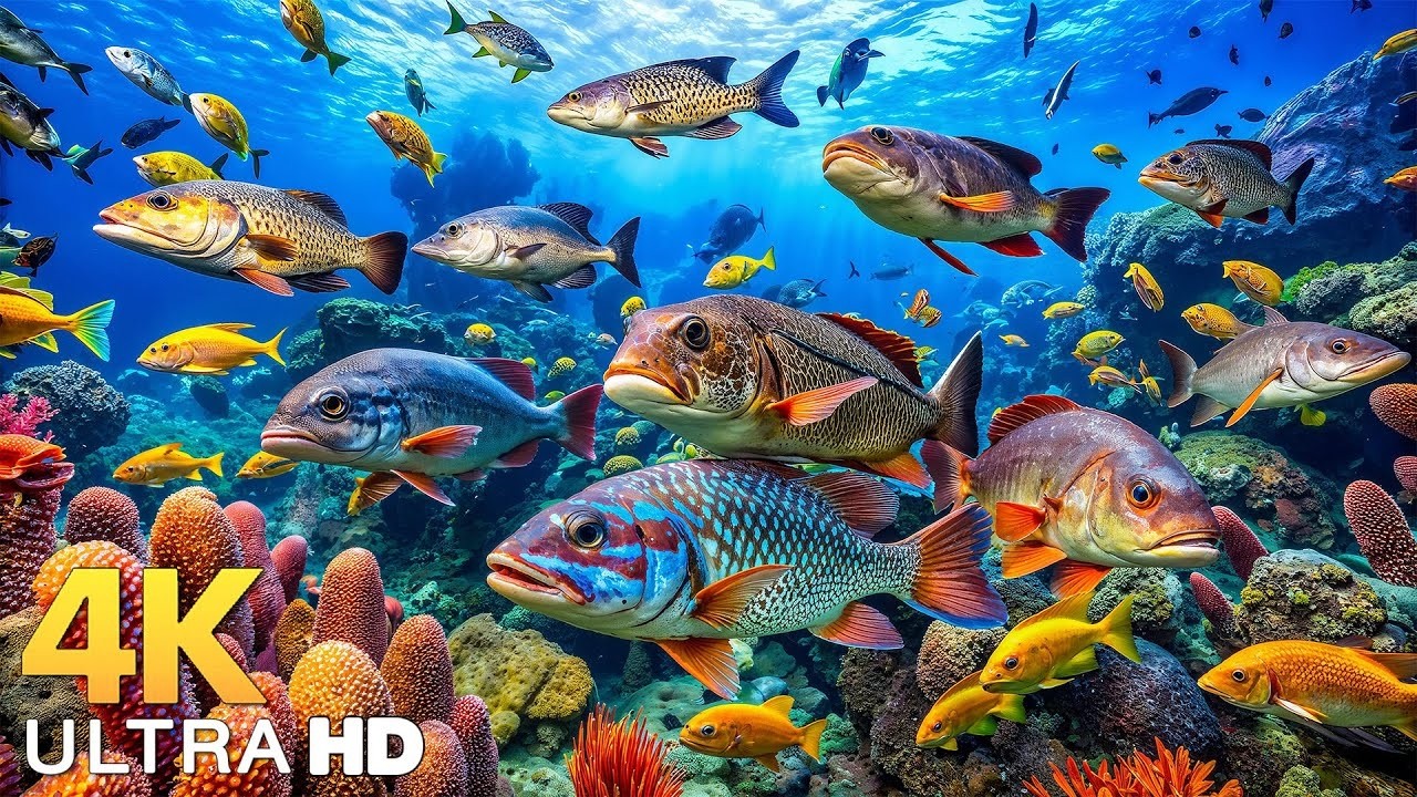 Incredible Aquarium 4K ULTRA HD  Dive Deep & Explore the Ocean's Hidden World