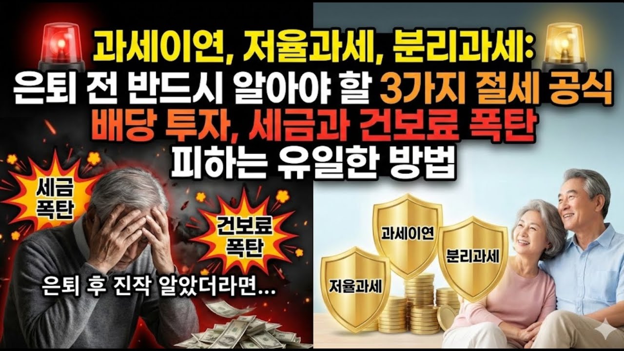 과세이연, 저율과세, 분리과세: 은퇴 전 반드시 알아야 할 3가지 절세 공식