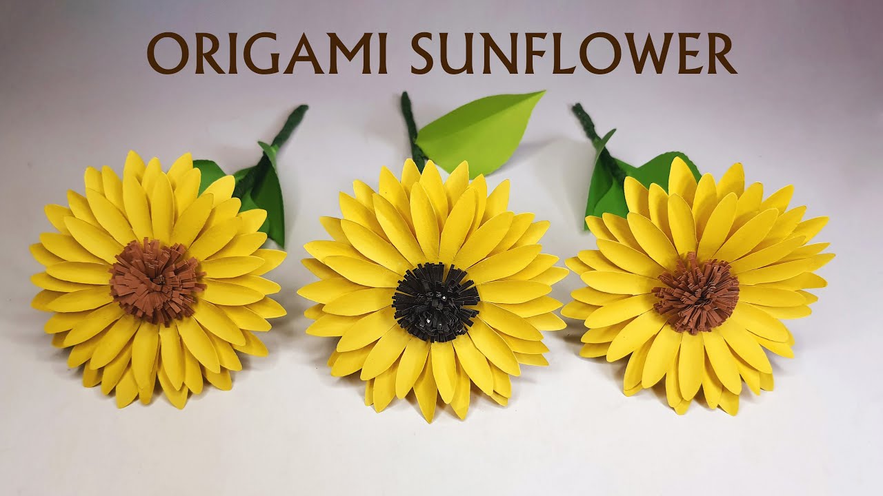 ORIGAMI SUNFLOWER | How to Make Origami Flower | Paper Flower
