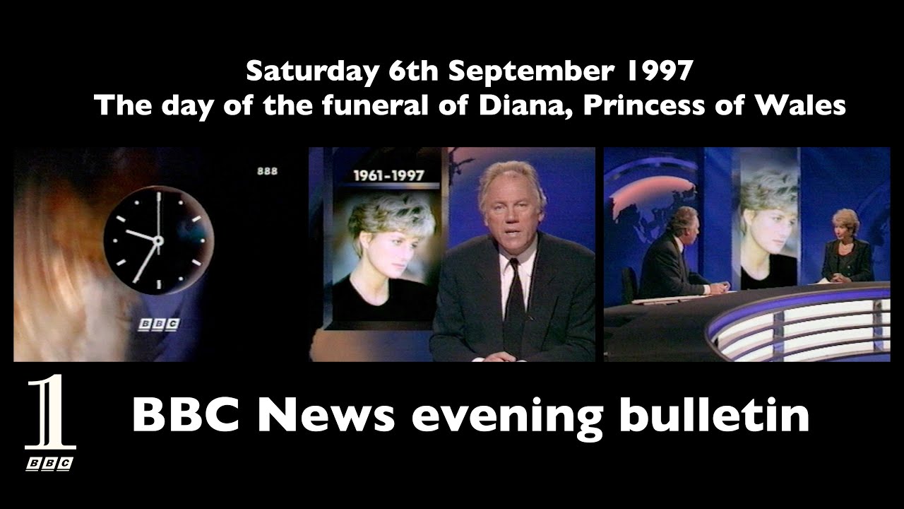 1997 Princess Diana Funeral | BBC News evening bulletin | 6th September 1997