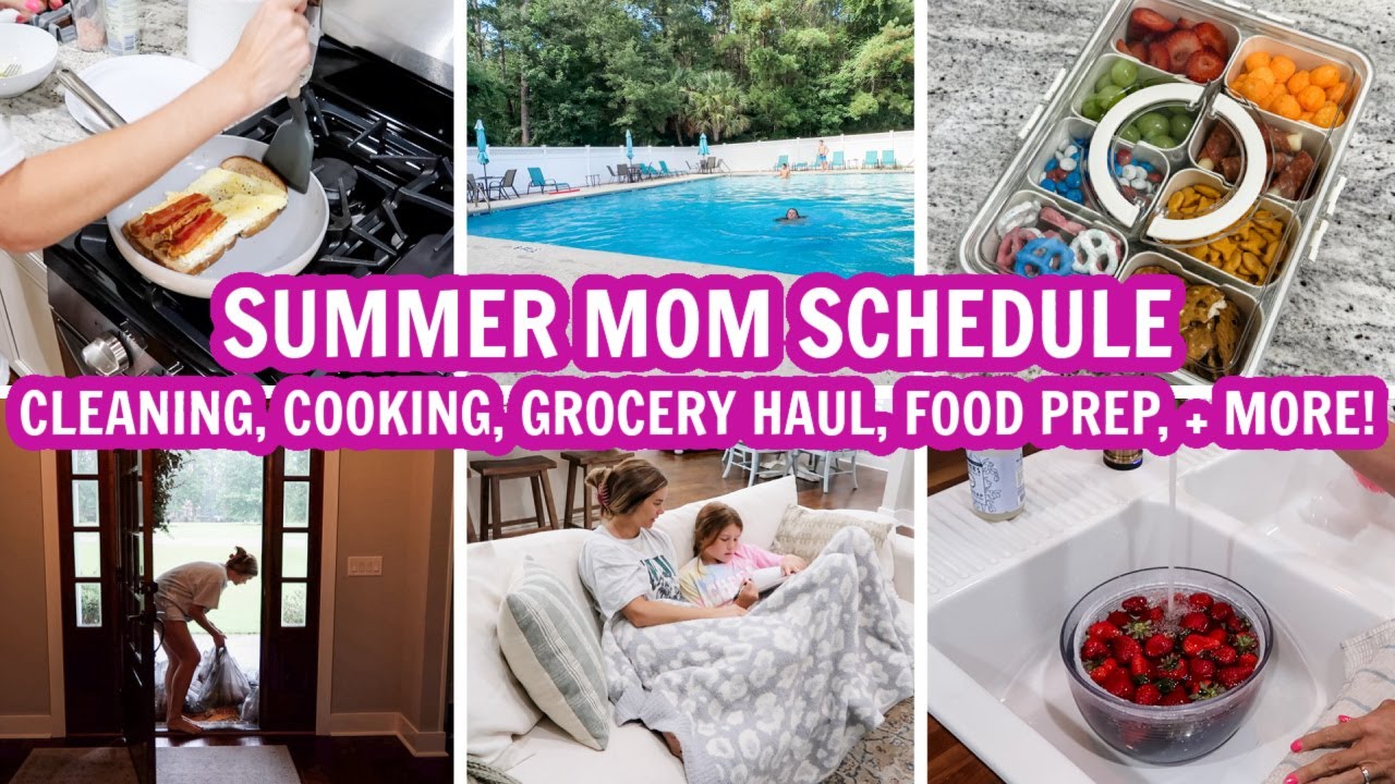SUMMER DAILY ROUTINE OF A MOM | CLEANING, COOKING, GROCERY HAUL, FOOD PREP | AMY DARLEY ROUTINE