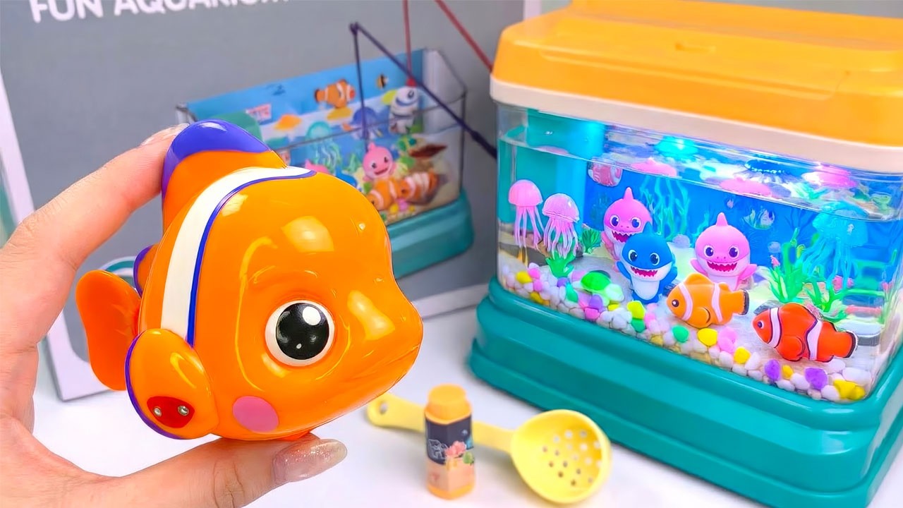 Satisfying Unboxing Robo Alive Junior Fish Tank Aquarium Playset ASMR 🐠 아쿠아리움 장난감 언박싱 🌊