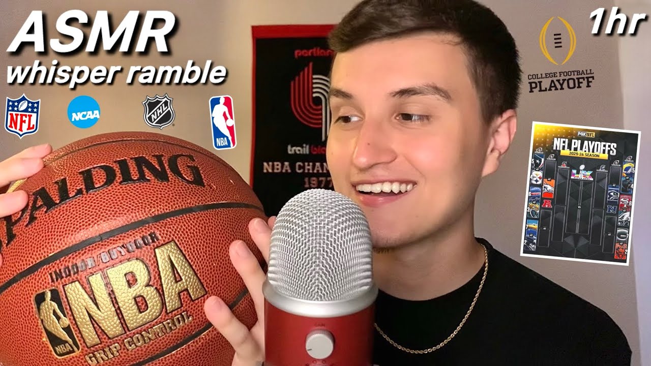 ASMR | 1 HOUR Whisper Ramble on ALL Things SPORTS 🏈🏀 (nfl football playoffs, nba, soccer, etc.)