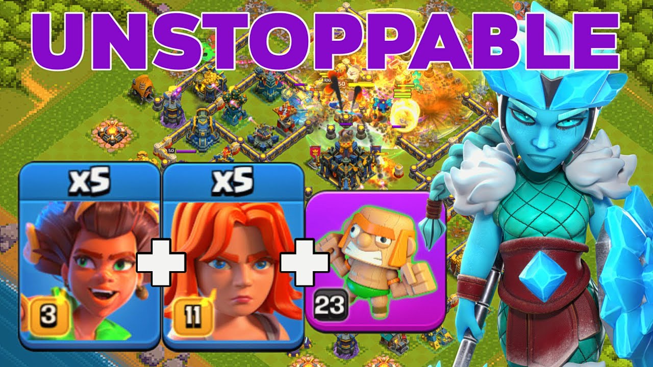 Unstoppable RC Charge at TH17! Root Rider Valkyrie Power ! Clash of Clans