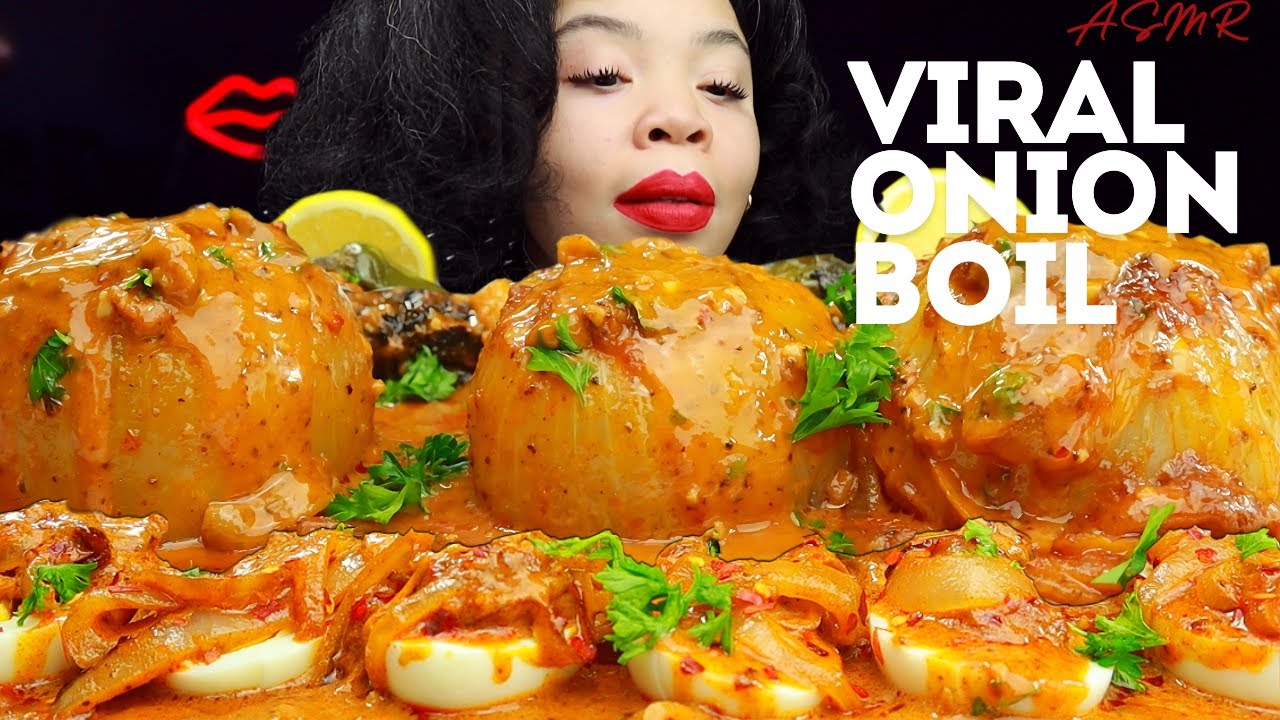 Viral Onion Boil, eggs boil ASMR Eating Mukbang