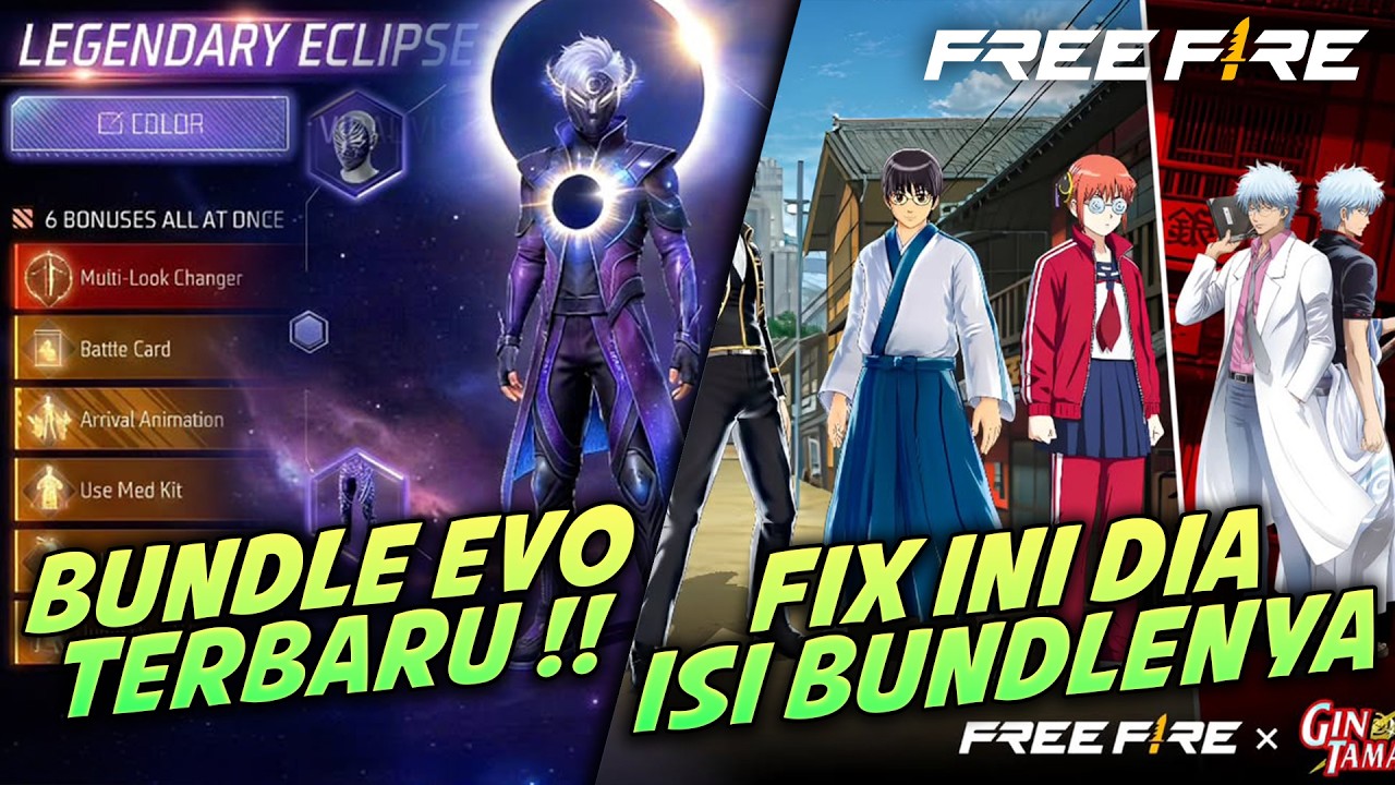 BOCORAN BUNDLE EVO LEGENDARY TERBARU TEMA GALAXY ECLIPSE 😎BOCORAN ISI EVENT KOLABORASI FF X GINTAMA