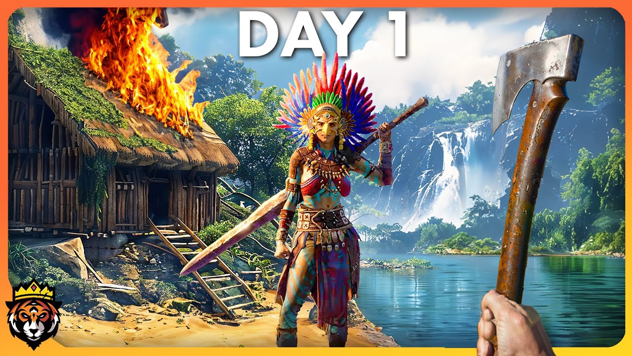 DAY 1 First Look at this STUNNING New Jungle Survival Game...